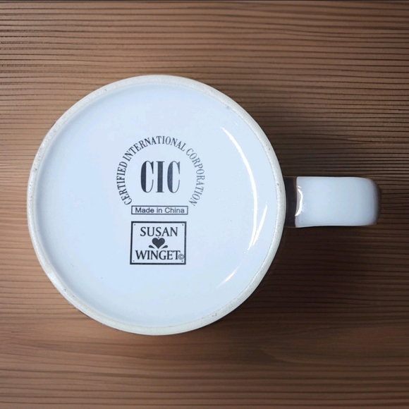 Susan Winget Angel Tots Christmas Mug CIC Folk Art Angels Bears Holiday - Picture 9 of 9